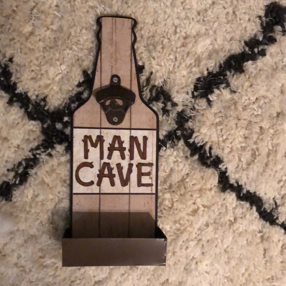 Man Cave bottle cap catcher